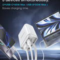 65W GaN Wall Charger with Retractable USB-C Cable, Dual-Port PD 3.0 & QC 4+ / 4.0 Fast Charging for iPhone, Galaxy, Pixel, iPad, Tablets, Nintendo Switch, AirPods