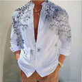 New men's shirt long-sleeved 3D printing flower pattern | SAMAG