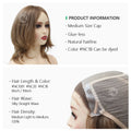 Alwayshair 100% European Virgin Hair Wig 6" 8"10" Injection Lace Lady Wig Silky Straight Short Human Hair French Lace Front Wigs