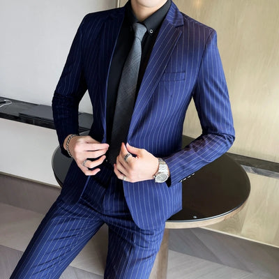 Men's Fashion High-Quality Slim Fit Two-Piece Suit Set | SAMAG