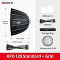 TRIOPO KP2 Parabolic Softbox 60/70/90/120cm Bowens Mount for Sokani X100 COLBOR Godox Aputure LED Video Light vs Godox QR-P