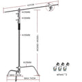 C Stand Stainless Steel Kit Light Stand With Weight Bag Photo Studio Accessories Extension Rod 2.49M Length Arm Cross Boom