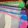 6 A4 Large Capacity Loose Leaf Folders with 11 Hole Binding Rings, Modern PP Material, Expandable Buttons and Label Pockets