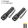 High Power T6 LED Flashlights Camping Torch 5 Light Modes Zoom Light Aluminum Alloys Waterproof Material External 18650 Battery