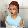 Short Ombre Cornrow Braided Bob Wig Synthetic Full Lace Braided Lace Wig with Baby Hair Knotless Handmade Braids Wigs for Women