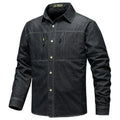 New Fashion Men Classic Light Blue Long Sleeves Denim | SAMAG