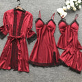/Set Women's Sexy Lace Pajamas Fashion V-Neck Gown | SAMAG