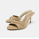 **Fashionable and Hot Selling Casual Fish Mouth Women's Slippers Summer New Elegant/sexy Pointed Banquet High-heeled Slippers