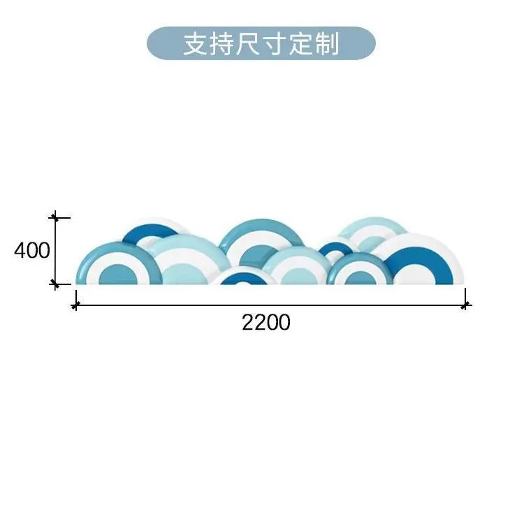 Cartoon Dolphin Wall Sticker Self-adhesive Blue Children's Room Bedside Soft Bag Anti-collision Cartoon Background Wall Backrest