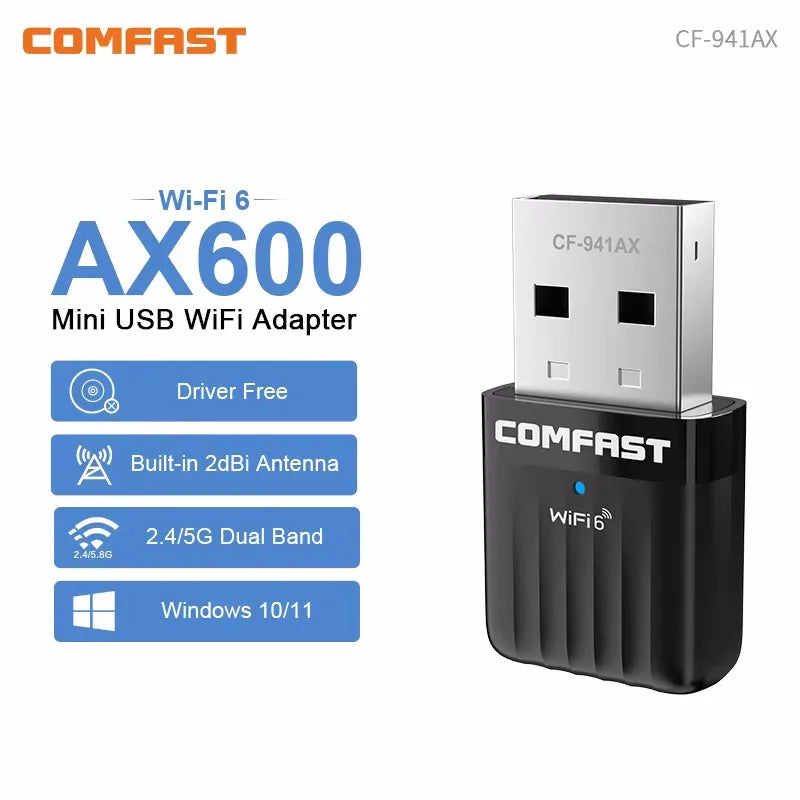 Comfast AX900 BT5.3 2.4G/5Ghz Bluetooth WiFi 6 USB Adapter 900Mbps Wireless Adaptador Free Drive Wi - fi - Visuel 9 | SAMAG