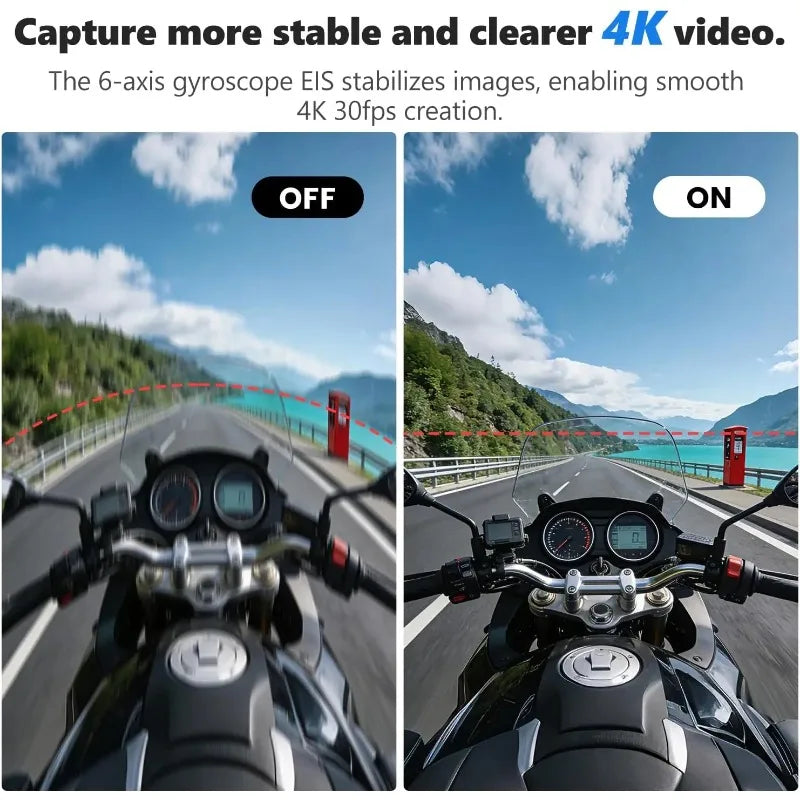 ANSVICAM WIFI Tumble Aciton Camera 4K EIS Magnetic Sports Camera POV Portable Bodycam Charging Case Waterproof Vlog Cam 32G Card
