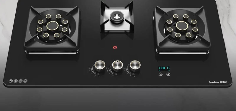Three-burner gas stove embedded household natural gas multi-burner three-burner stove tempered glass stove