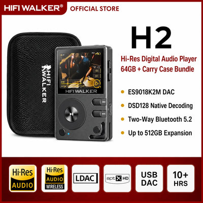 HiFi Walker H2 Digital Music Player MP3 with ESS9218 | SAMAG
