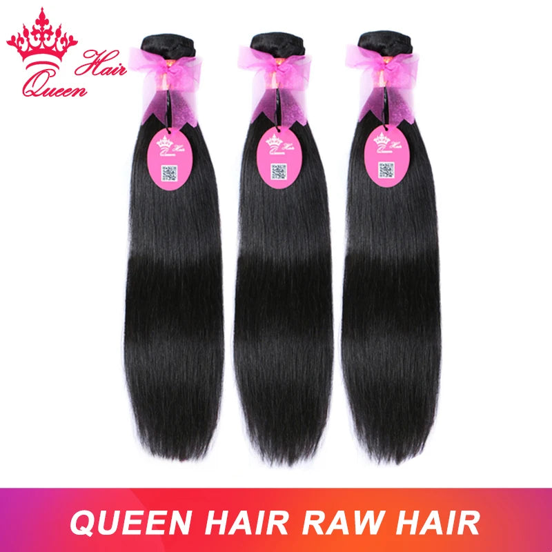 Queen Hair Raw Straight Hair 100% Human Hair Unprocessed Raw Hair Bundles Weave Extension Vietnamese Hair Natural Color