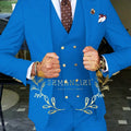 Beige Business Suits For Men Tuxedos Gold Buttons Groom Groomsman Prom Wedding Party Formal 3 Pieces Sets - View 15 | SAMAG