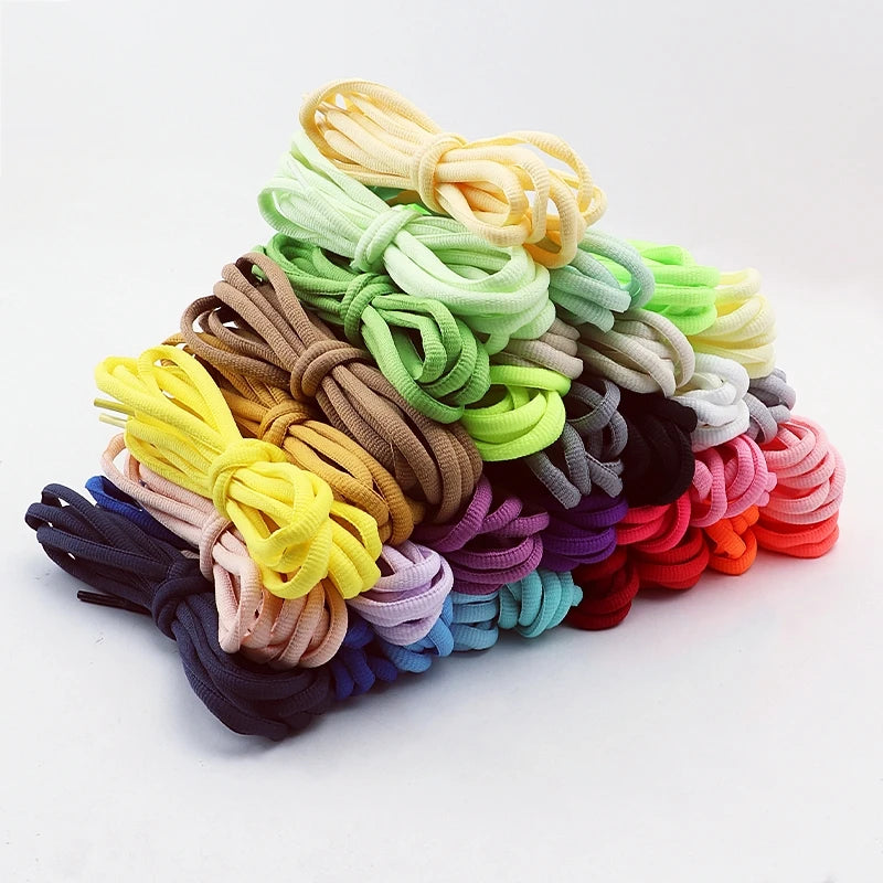 Half Round High Quality Shoelaces 4mm Wide Solid Color Shoelace Sneaker Classic Shoe Laces 100/120/140/160cm 1Pair