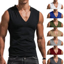 Men's vest V-neck vest solid color casual breathable slim sleeveless T-shirt men's wholesale