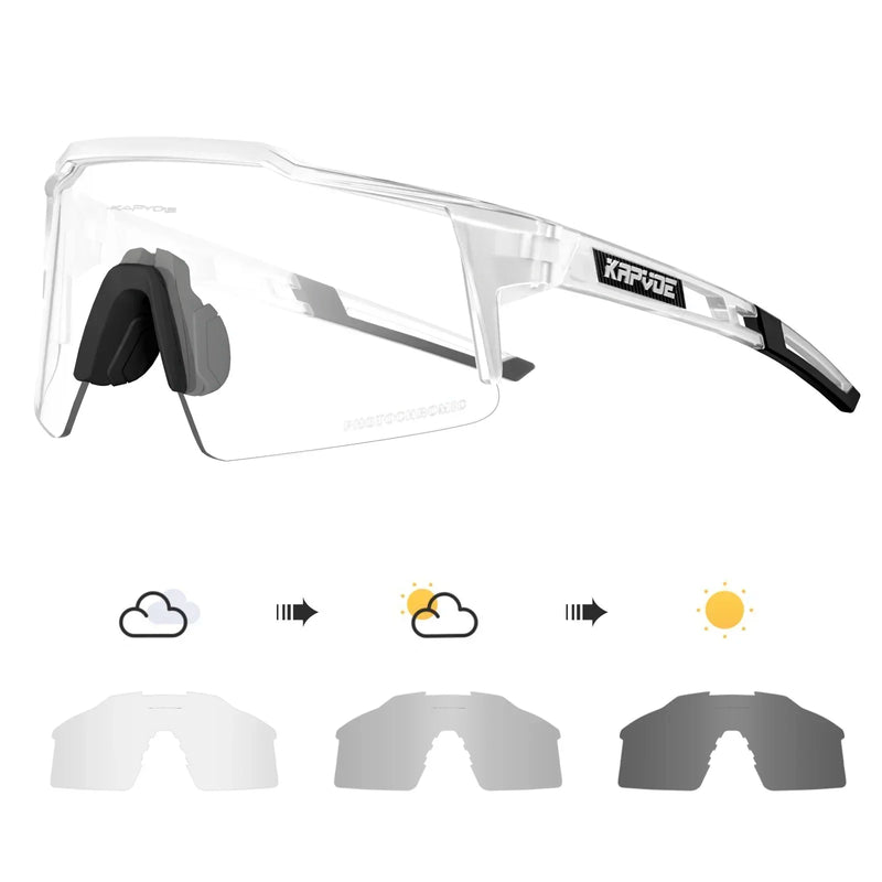 Kapvoe Red Photochromic Cycling Sunglasses for Men Blue | SAMAG
