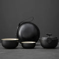 Ceramic Gongfu Travel Tea Set, Gorgeous Chinese Teapot Set with 2 Tea Cups, Portable Carrying Case