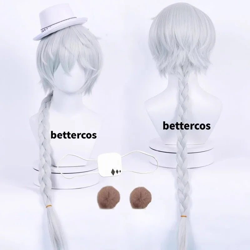 Nikolai Gogol Cosplay Wig New Anime Season 4 Braided Heat Resistant Synthetic Hair Wigs + Wig Cap