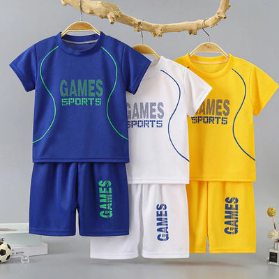 1Set Boy Girl Leisure Set Children Letter Quick Drying | SAMAG