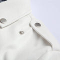 Men's trendy locomotive leather jacket British white washed leather jacket