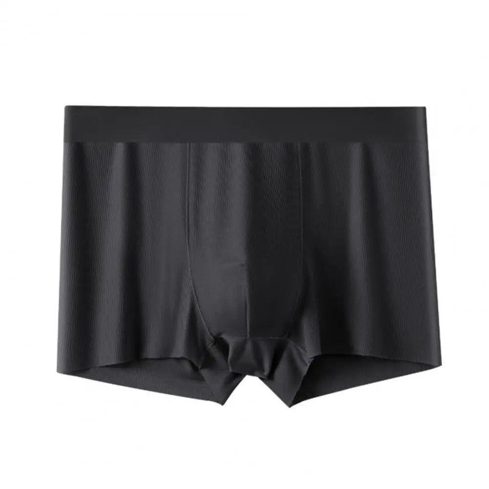 Men Boxers Thin Breathable Soft Ice Silk Seamless Daily Wear Anti-septic High Elasticity Male Underpants Men Underwear