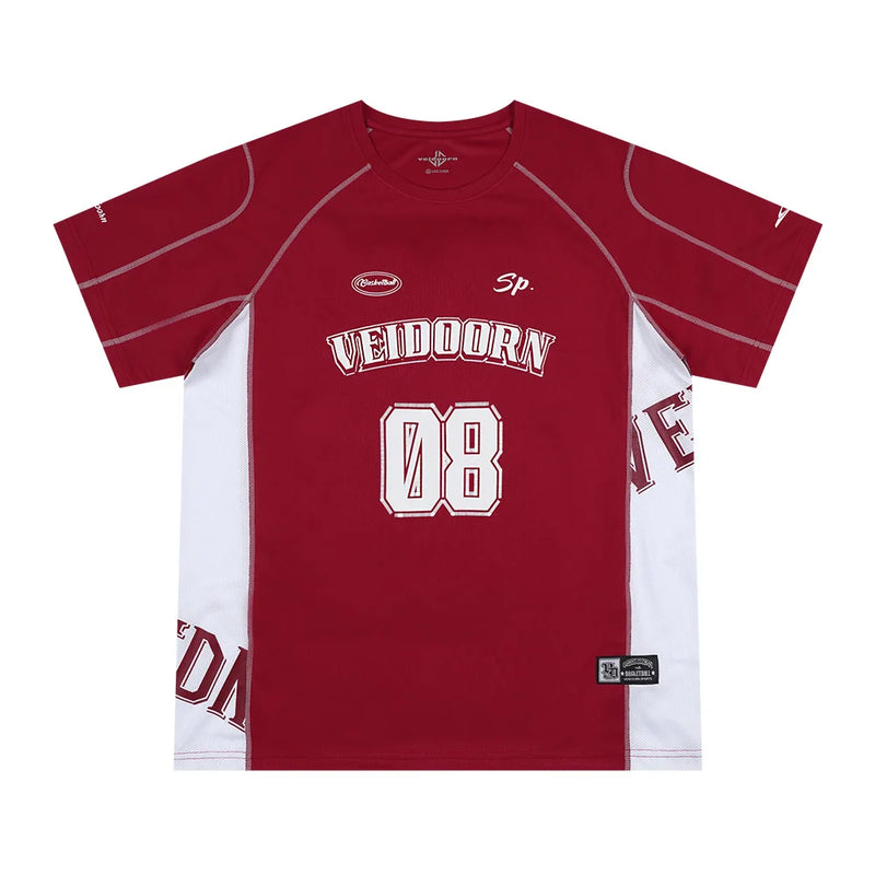 Veidoorn 2025 Purple Basketball Shirt Summer Short Sleeve Athletic Tee for Men Lightweight Stretchable Sportswear Team Jerseys
