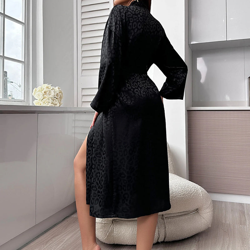Printed Women's Long Sleeve Nightgown Elegant | SAMAG