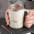 450ML Thermos Mug 304 Stainless Steel Double Wall Insulated Milk Coffee Cup With Handle & Lid Leak-proof Drinking Cup Drinkware