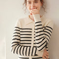 WinvyNee Women's Clothing Cashmere Wool O Neck Striped - View 8 | SAMAG