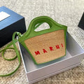 Elegant Mini Tote Bag with Leather Edges & Unique Cutout Handle