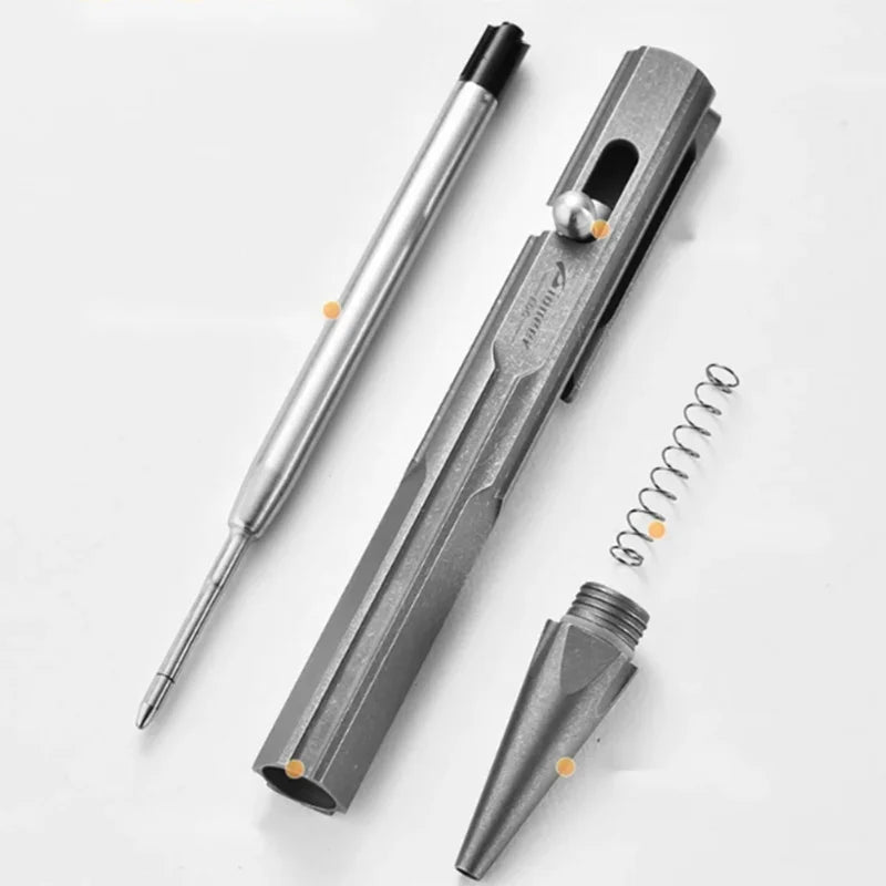 TC4 Titanium Alloy Bolt Type Tactical Pen Multi-functional Self-defense Break Windows Pen Camping Signature Pen For Women's Man