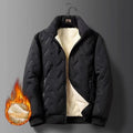 Men's Fleece Lined down Cotton Jacket Basketball Sport Coat Warm Stylish City Fashion Loose Fit Long Sleeve Stand Collar
