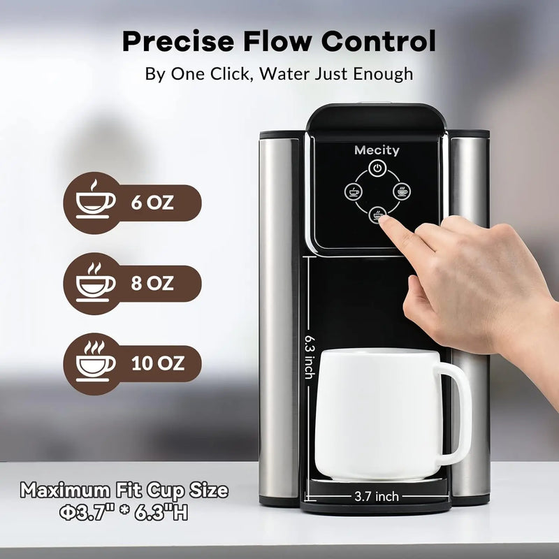 3-in-1 Single Serve Coffee Machine with 6, 8, 10 Oz Cup Options, Compatible with K-Cup Pods, Instant Coffee Brewer and Tea Maker
