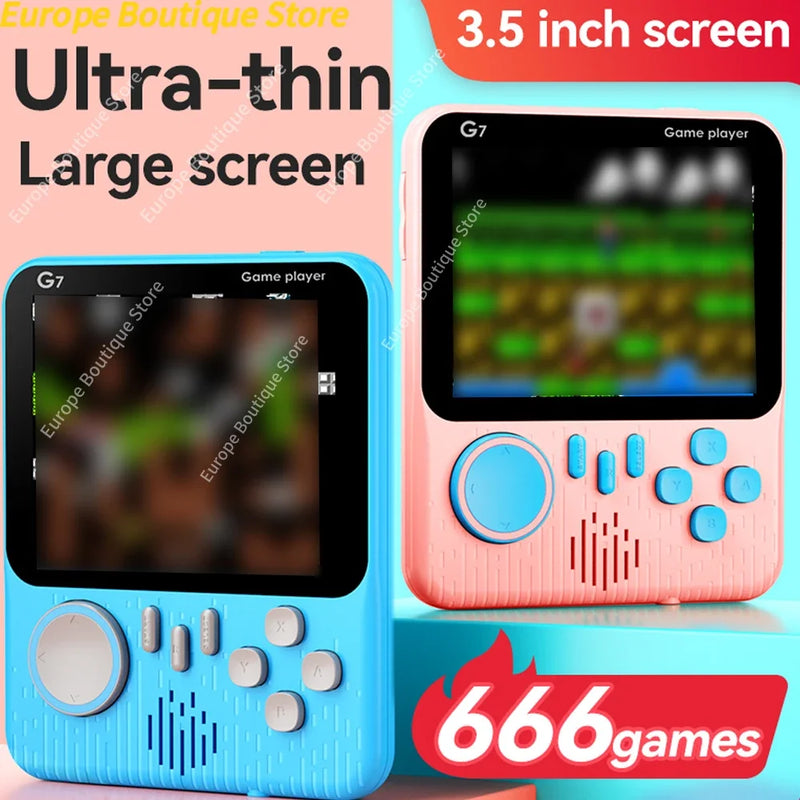 Handheld Game Console 3.5 inch G7 666 in 1 Portable Retro Student Card Machine Portable Retro Nostalgic Games Console