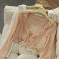 Lace Ruffle Shirt Y2Y Korean Summer Cardigan Sunscreen | SAMAG