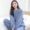 Autumn Women Solid Warm Sets Thicken Velvet Ribbed Fleece | SAMAG