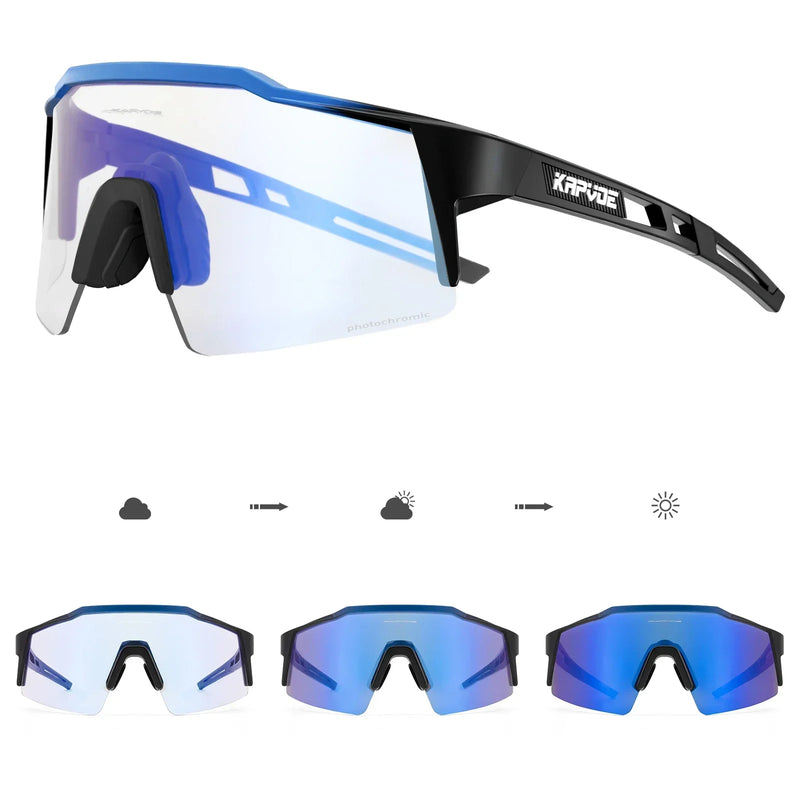 Kapvoe Red Photochromic Cycling Sunglasses for Men Blue | SAMAG
