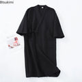 2026 Men's Casual Cotton Pajamas Dress Solid Warm Sleepwear Soft Loose Male Bath Robe Kimono Nightgown Home Clothes Men Robes