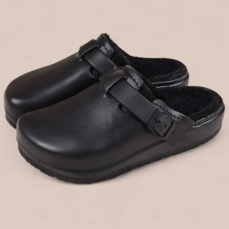 Women's EVA Plush House Slippers Adjustable Straps, Round Toe, Anti-Slip Women's Winter Shoes Suitable for Indoor Outdoor Wear