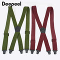 Deepeel 3.5X120cm Men's Adult 4 Clip Casual Trousers Fashion X - shaped Stripes Plastic Clamp Elastic - Visuel 3 | SAMAG