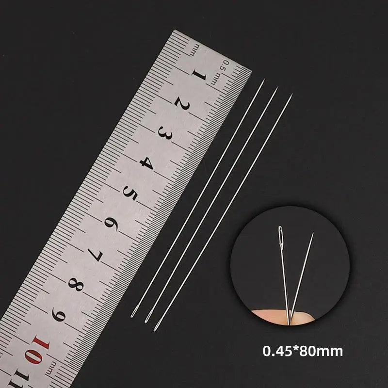 30pcs Metal Beading Needles For Beads Necklace Bracelet Tools Stainless Steel Self Threading Needle Pins For Jewelry Supplies