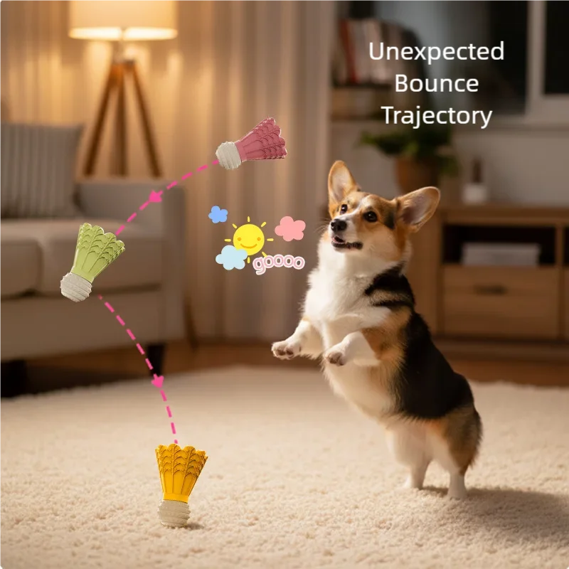 Badminton Shape Bite-Resistant Dog Toy Interactive Chew Toy Relieves Boredom Teeth Grinding Stick Puzzle for Dogs Self-Fun
