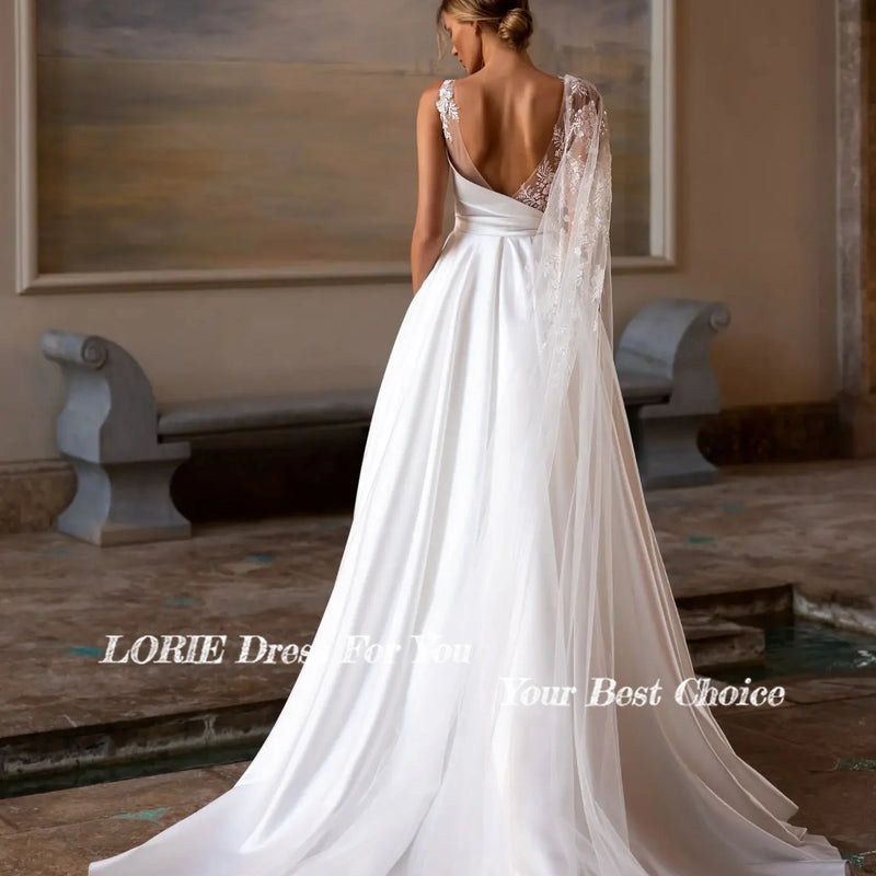 LORIE Sexy Bohemia Wedding Dresses Vintage A - Line Lace - View 3 | SAMAG