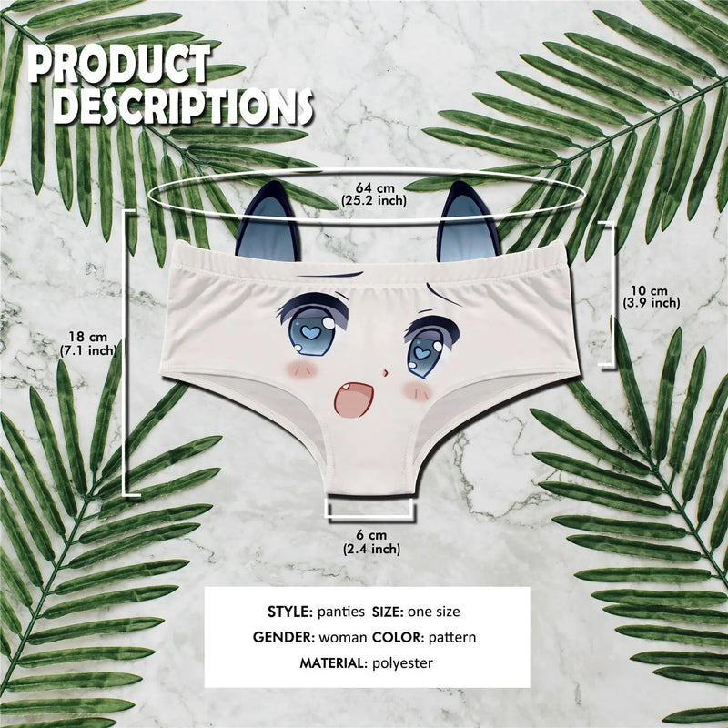 Qisin Cartoon Cotton Girlys Underwear Sexy Comfortable Low Waist Seamless Panties Cat Ears Kawaii Student Briefs Lingerie