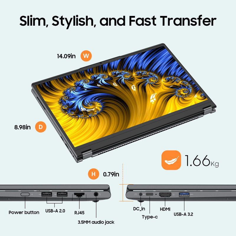 2 in 1 Laptop Computer,15.6" 8GB 256GB Touchscreen , AMD Ryzen R3 3200U, Radeon Vega 3, 1920x1080 FHD Display Blacklit Keyboard