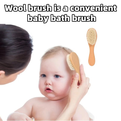 Wool Baby Brush, Newborn Scalp Cleaning, Soft Shampoo | SAMAG