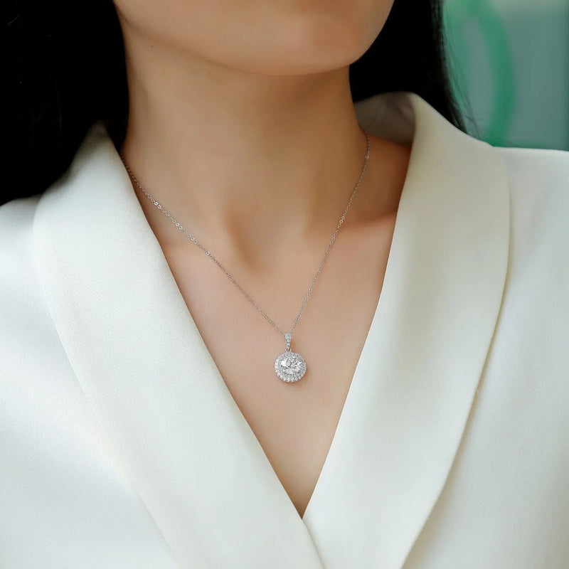 925 Sterling Silver 18k Gold Plated Necklace Single Sparkling Zircon Clavicle Chain for Women Wedding Jewelry collares
