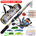 Proberos Fishing Pole Set Full Kits With Telescopic Fishing Rod And Spinning Reel Baits Hooks Travel Pole Set